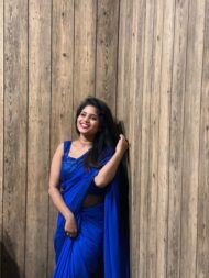 Royal Blue Georgette Saree