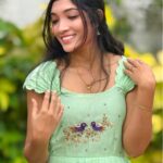 Pista Green Chanderi Frock