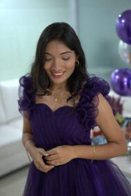 Purple Netted Frock