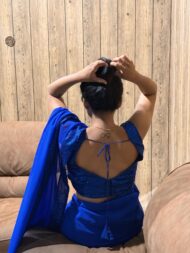 Royal Blue Georgette Saree - Image 3