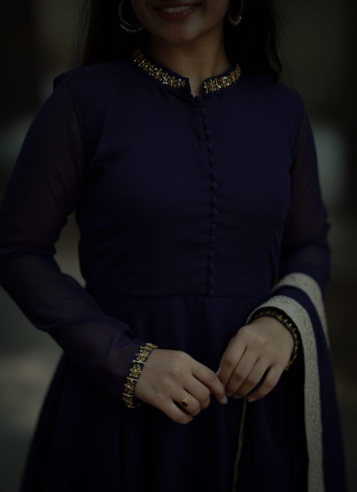 Purple Collar Anarkali - Image 2