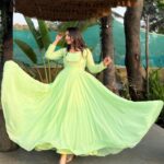 Pista Green Anarkali