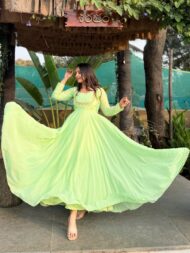 Pista Green Anarkali