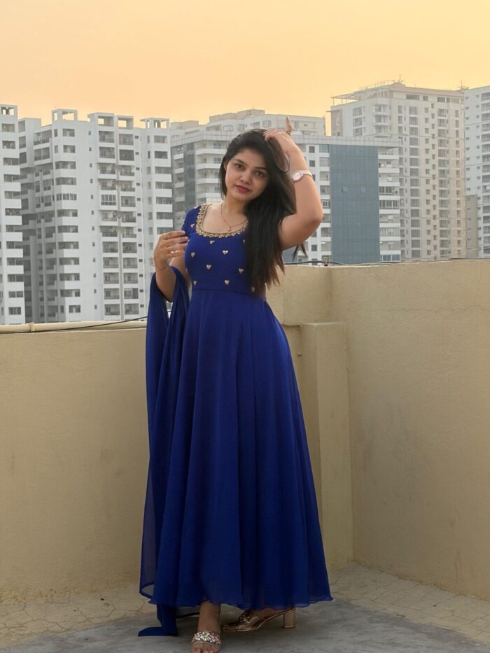 Royal Blue Anarkali - Image 2