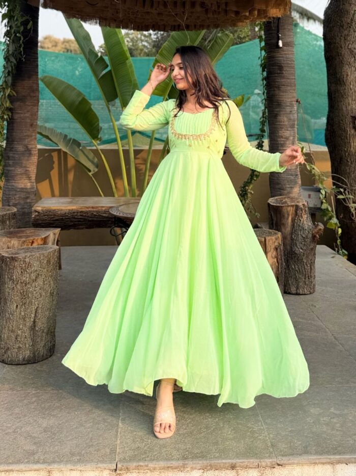 Pista Green Anarkali - Image 2