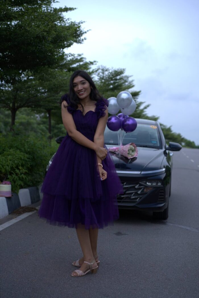 Purple Netted Frock - Image 2