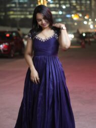 Blue Maggam Frock