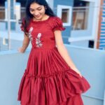 Maroon Maggam Frock