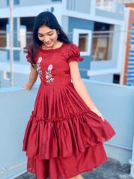 Maroon Maggam Frock