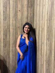 Royal Blue Georgette Saree - Image 2