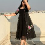 Black Floral Painted Frock