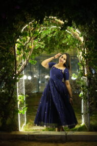 Blue mercerised cotton frock