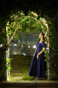 Blue mercerised cotton frock - Image 4