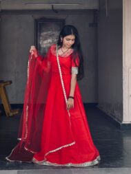 Red Rawsilk Lehanga - Image 4