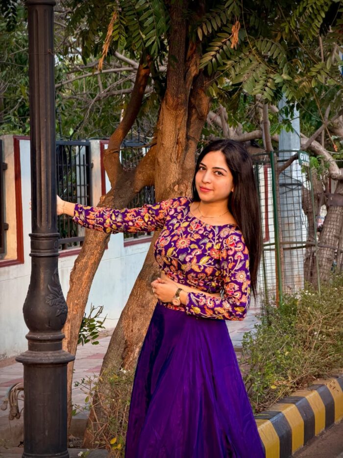 Purple Floral Croptop Set - Image 4