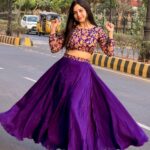 Purple Floral Croptop Set