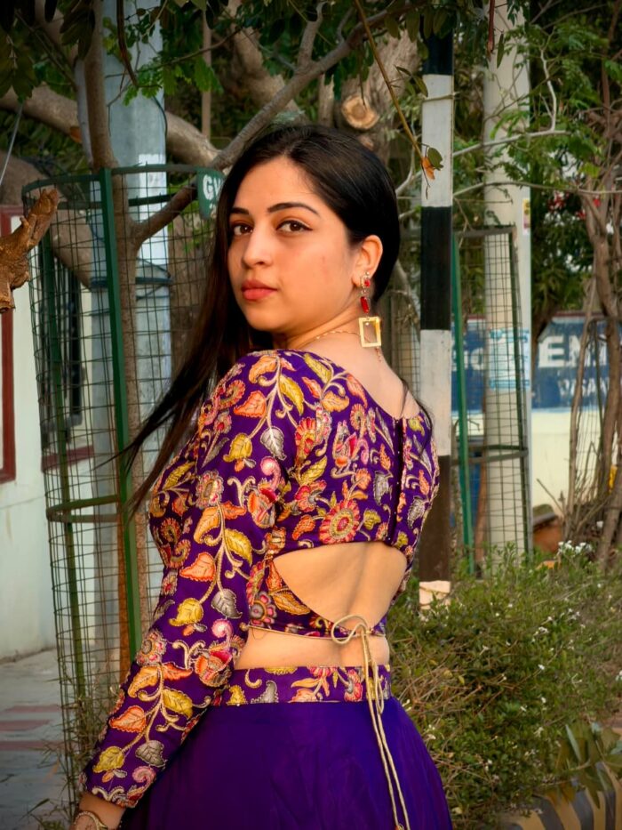 Purple Floral Croptop Set - Image 2