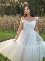 White Netted Frock