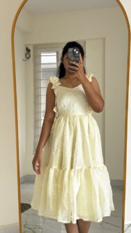 Ivory Mul Chanderi Frock