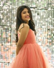 Peach Netted Frock - Image 3