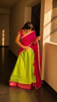 Green Maggam Halfsaree