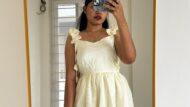 Ivory Mul Chanderi Frock - Image 2