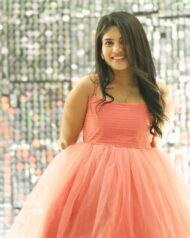 Peach Netted Frock - Image 4