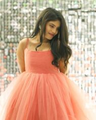 Peach Netted Frock
