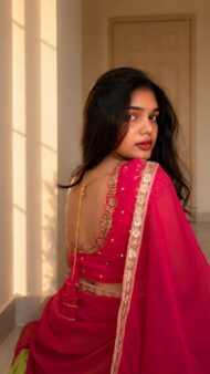 Green Maggam Halfsaree - Image 2